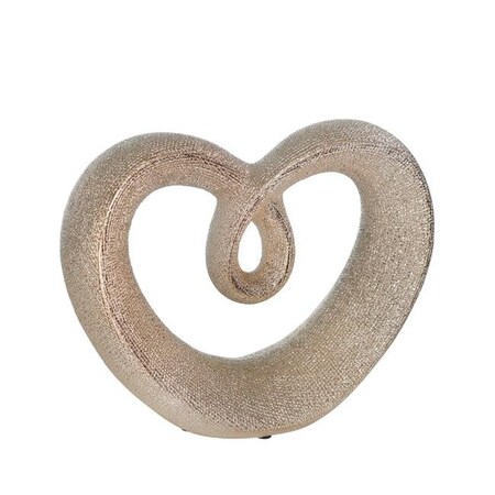 Sagebrook Home Sagebrook Home 14808-02 8 in. Ceramic Beaded Heart Accent Decor; Champange Gold 14808-02